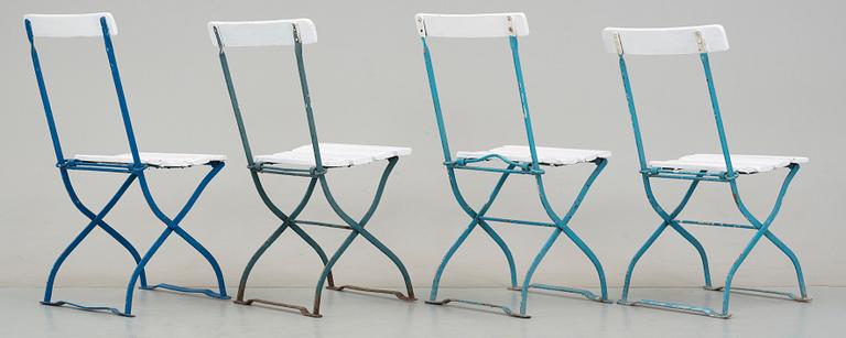 TRÄDGÅRDSSTOLAR, 4 st snarlika, 1900-talets mitt.