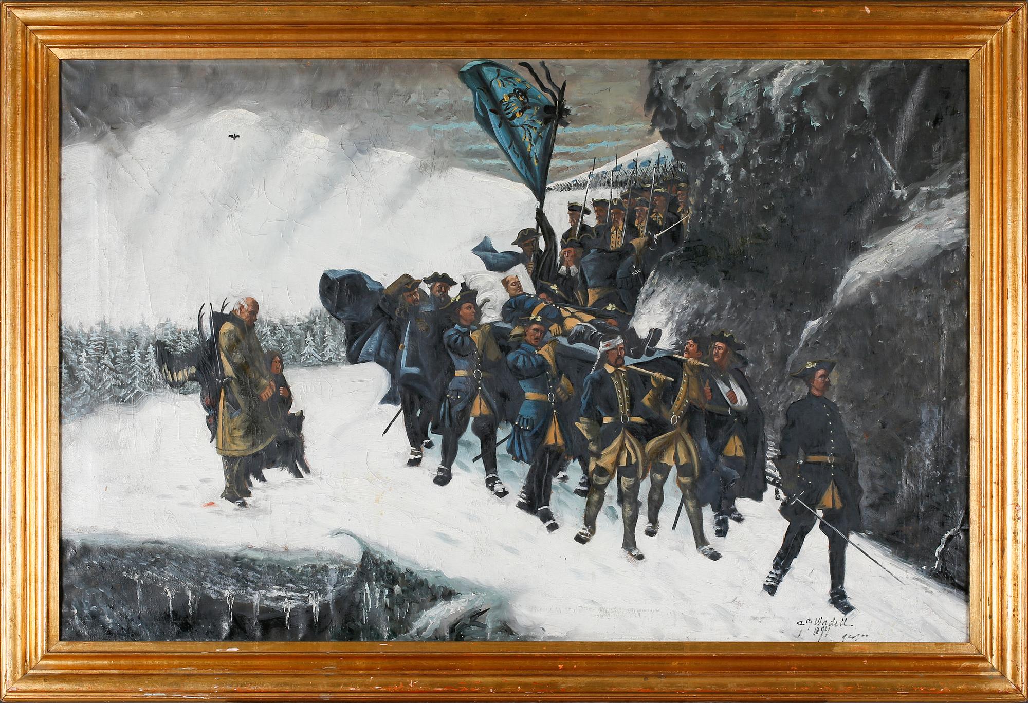 GUSTAF CEDERSTRÖM, kopia efter, olja på duk, utförd av C. Wadell, daterad 1894.