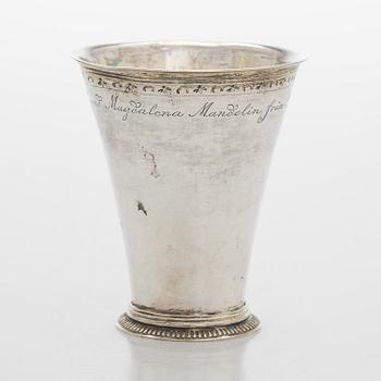 A mid-18th-century silver beaker, maker's mark of Johan Andersson Starin, Stockholm 1746.