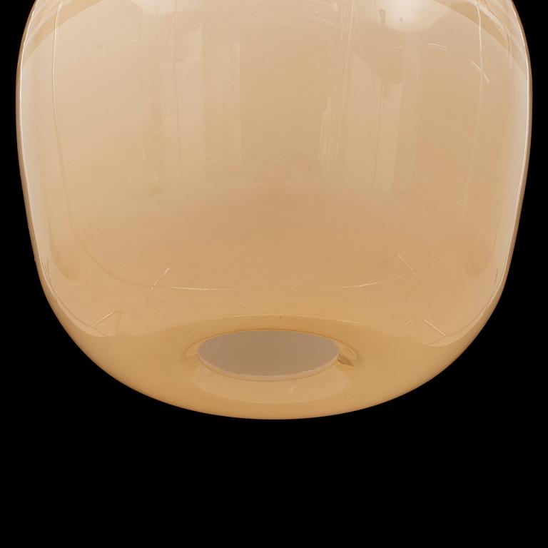 TAKLAMPA, glas, Swedish Modern, troligen Böhlmarks, 1940-tal.