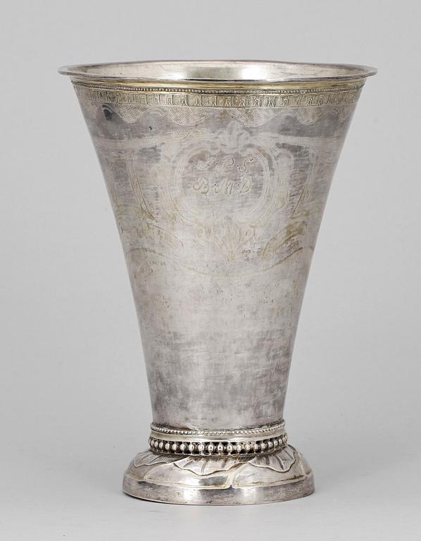BÄGARE, silver. Erik Ernander, Uppsala 1790. Vikt ca 412g.