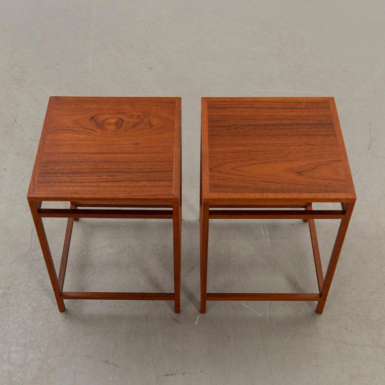 Two 1950:s small tables by Aksel Bender Madsen & Ejner Larsen for cabinetmaker Willy Beck, Denmark.