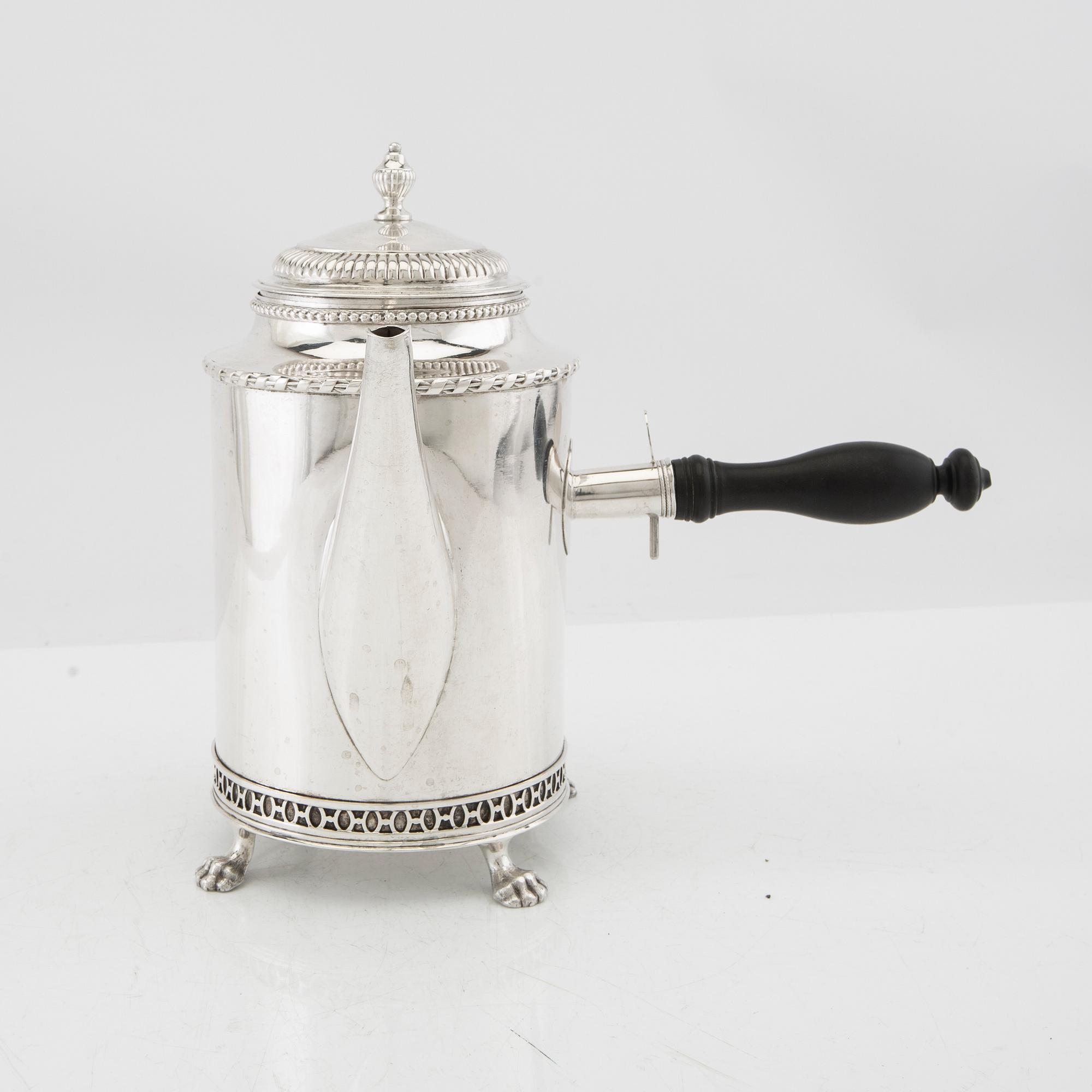 Gustaf Rehnberg coffee pot, silver, late Gustavian, Norrköping 1810.