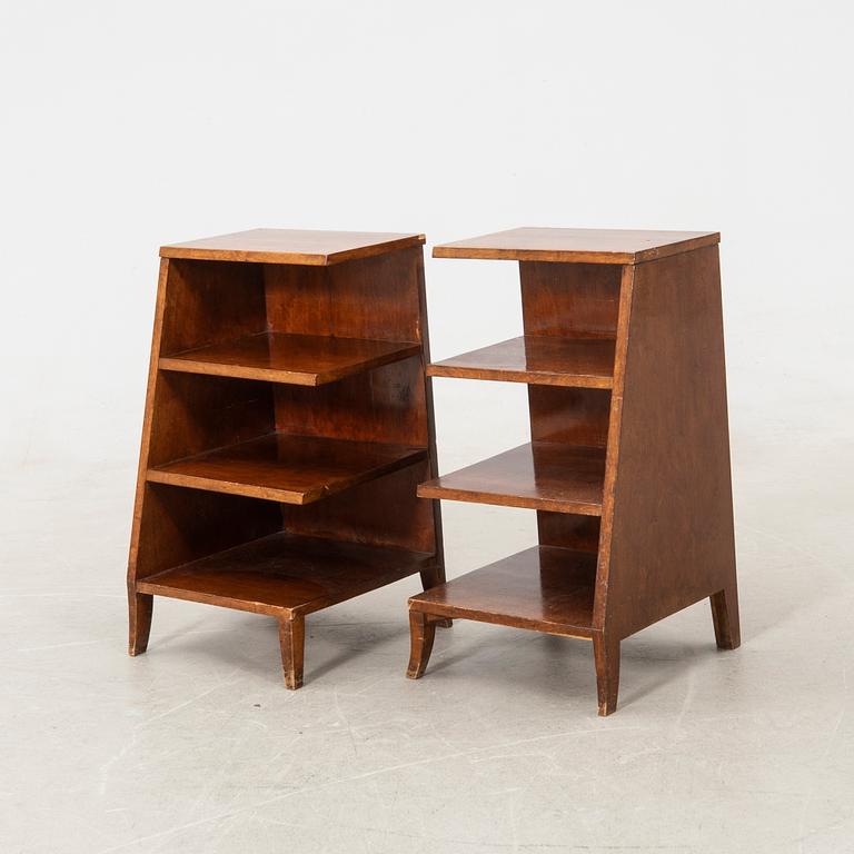 Bedside tables, a pair, first half of the 20th century.