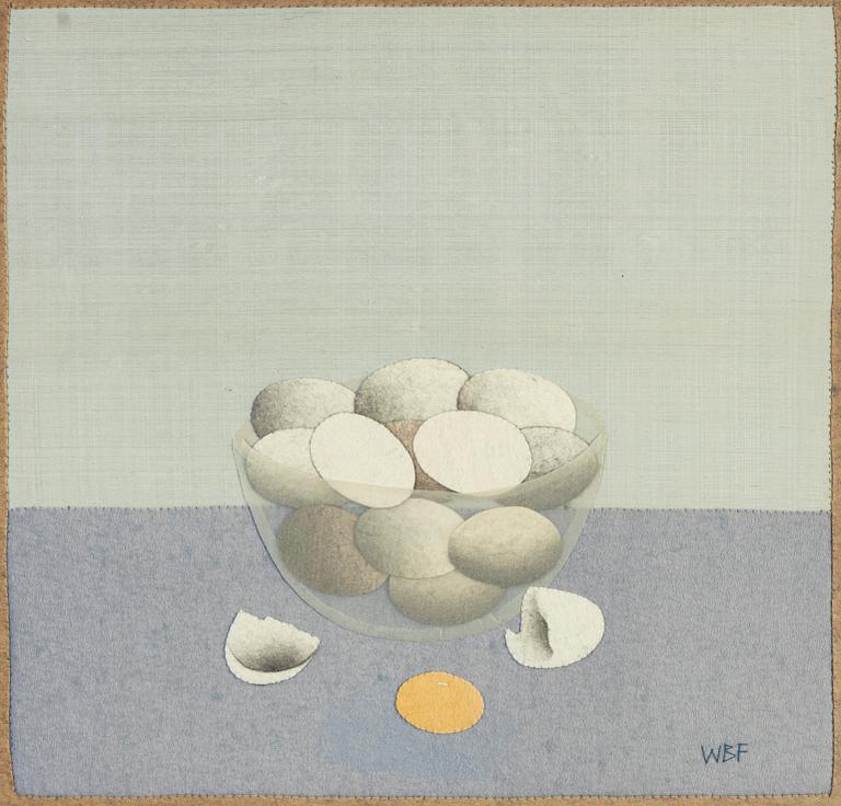 Wibeke Beck-Friis, collage in textile, signed.