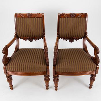 KARMSTOLAR, ett par, biedermeier, Ryssland 1800-talets första hälft.