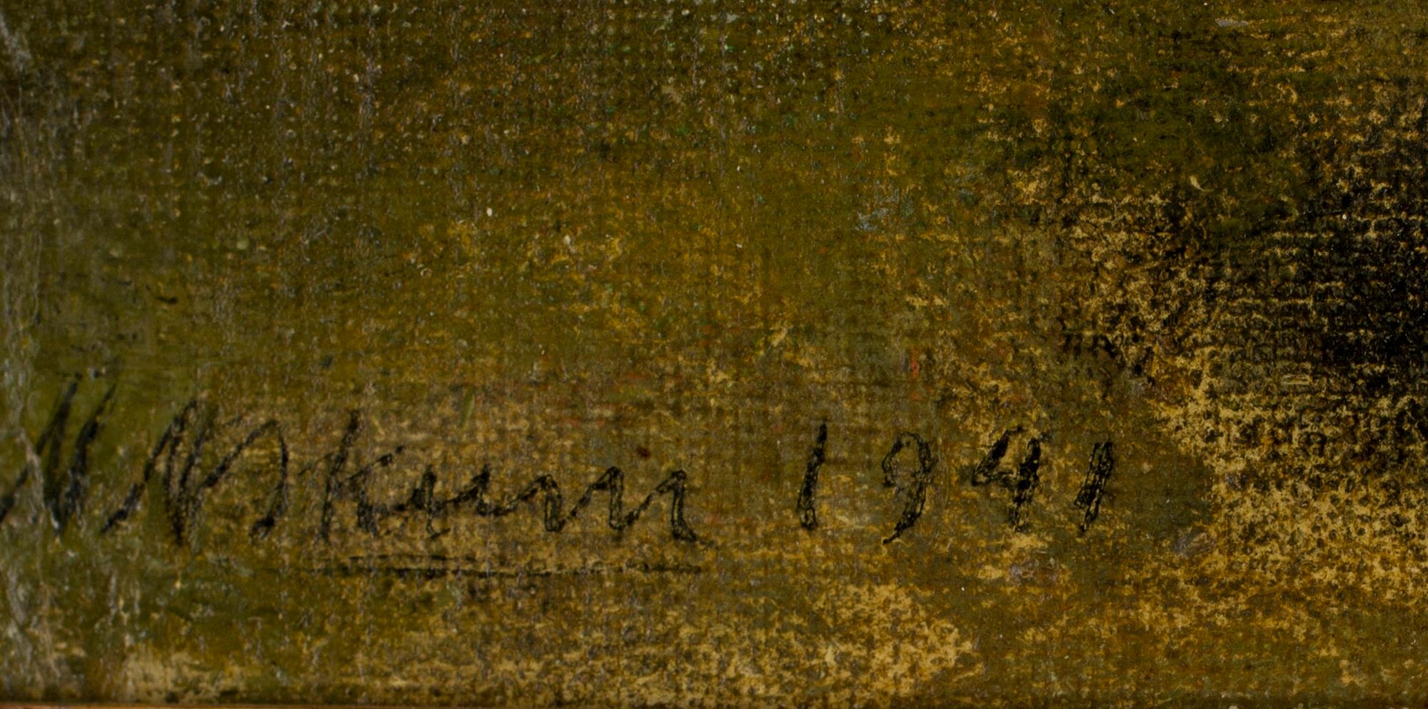 NILS NILSSON SKUM, olja på pannå, sign 1941.