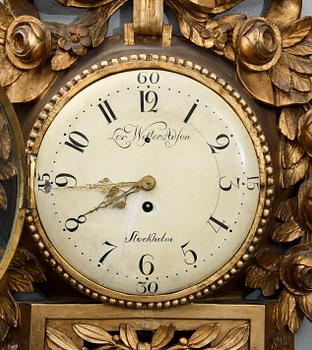 VÄGGPENDYL, gustaviansk, Lorents Adamson Wester (urmakare i Stockholm 1780-95).