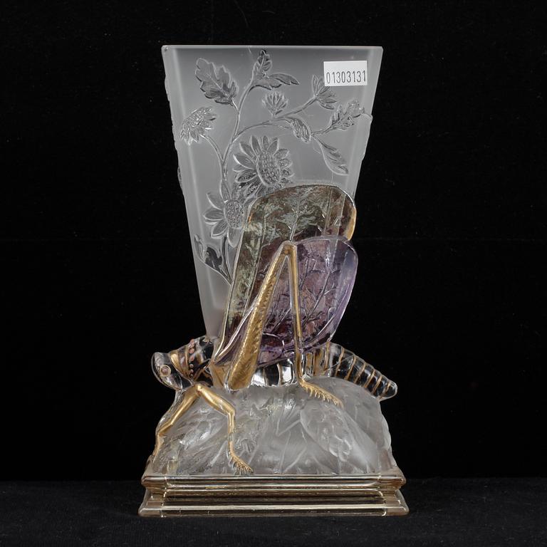 VASER, ett par, glas, märkta Baccarat, 1900-talets första hälft.