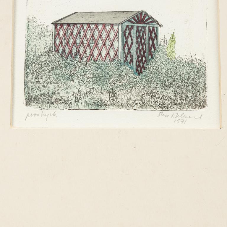 Sten Eklund, "Ett av husen vid 4 på bild 3".