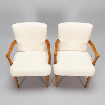 Werner West, a pair 1940's armchairs for Oy Stockmann Ab, Keravan Puusepäntehdas.