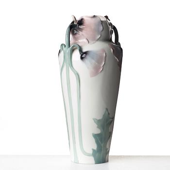 Nils Emil Lundström, an Art Nouveau porcelain vase, Rörstrand ca 1900.