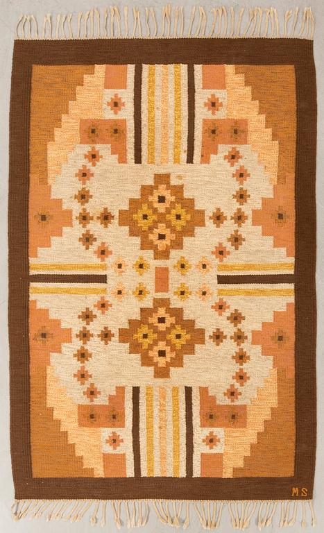 Maj Svanström rölakan rug, signed, approx. 243x166 cm.