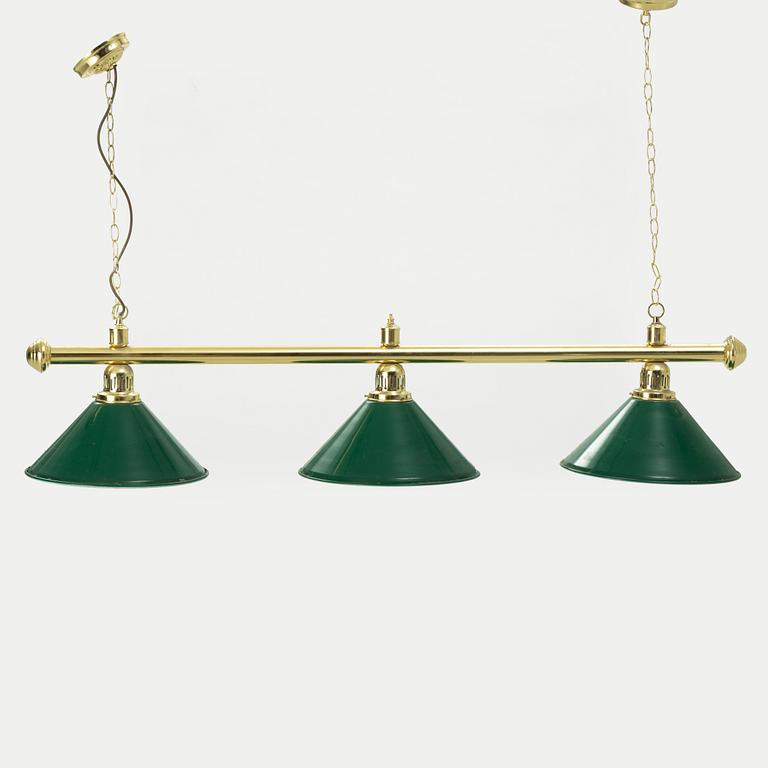 A set of lamps for a pooltable, 20th Century.