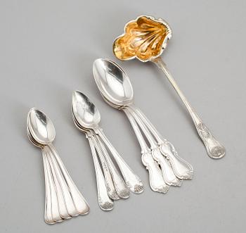 BESTICK, 13 delar, silver, 1800-/1900-tal. vikt ca 336 gram.