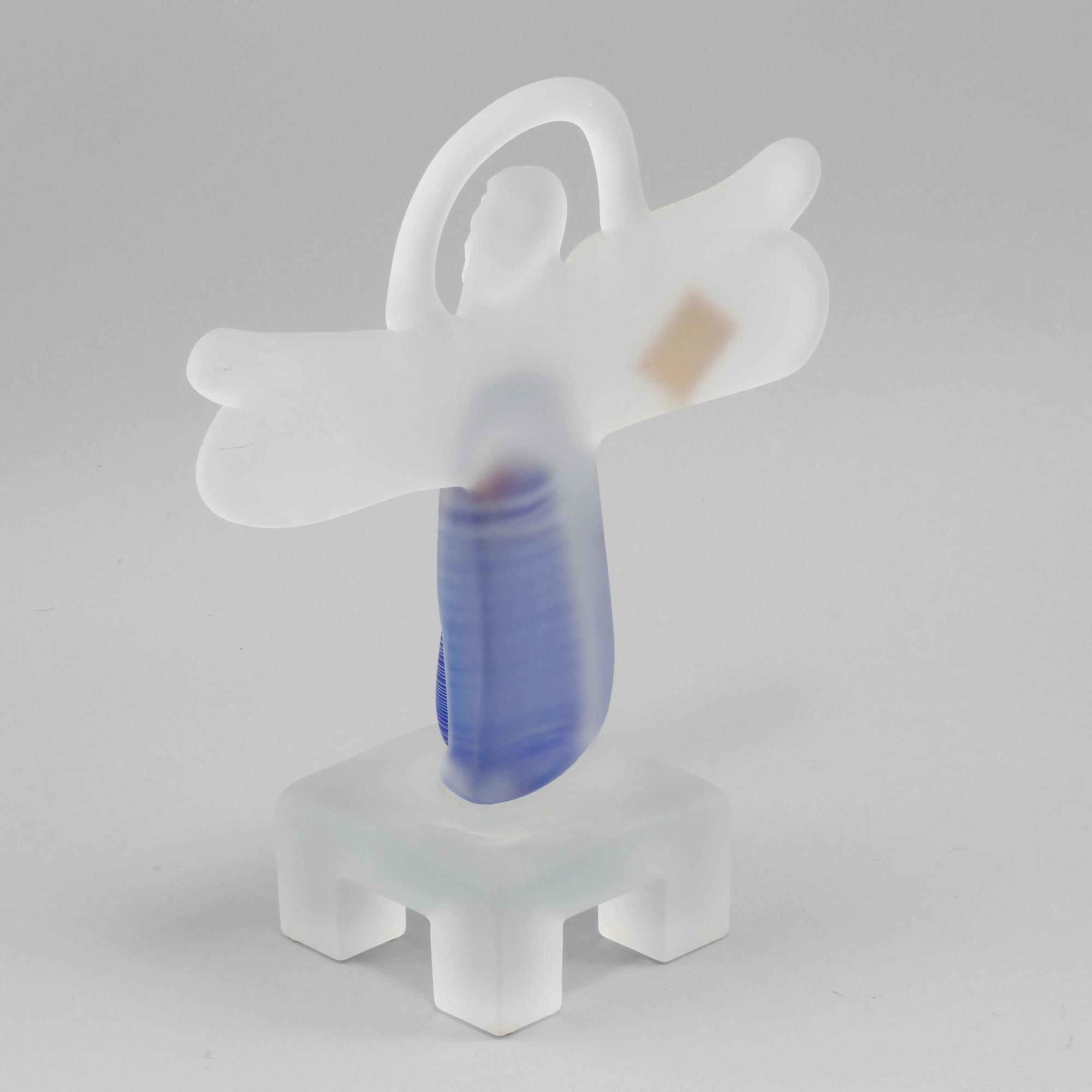 SKULPTUR, glas, Bertil Vallien, Kosta Boda Atelier, signerad, sent 1900-tal.