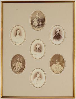 FOTOGRAFIER, 7 st, enligt uppgift föreställande medlemmar av huset Romanov, Ryssland, 1800-talets slut.