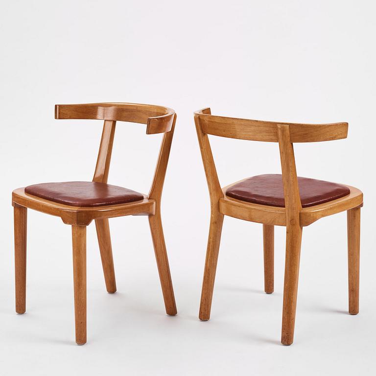 Gunnar Asplund, a set of eight mahogany chairs, Svenska Möbelfabrikerna, Bodafors, ca 1934-35, for the Bredenberg Department Store.
