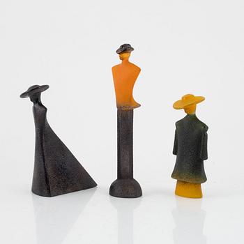 Kjell Engman, figuriner, 3 st, ur serien "Catwalk", Kosta Boda.