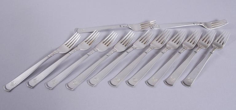 BESTICK, 119 delar, silver. "Rosenholm", G.A.B.