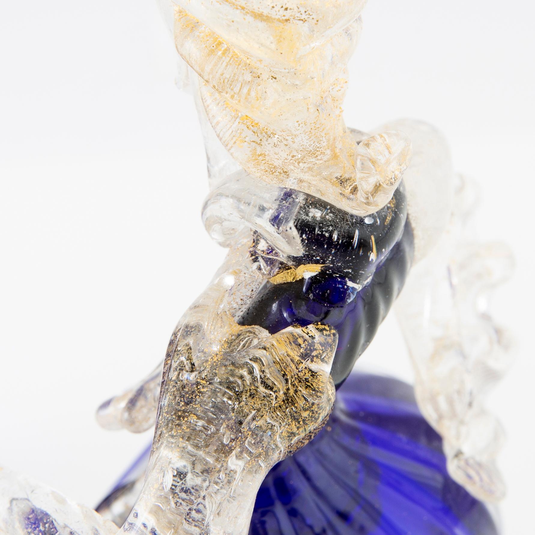 Figuriner 1 par, Murano Venedig 1900-talets andra hälft glas.