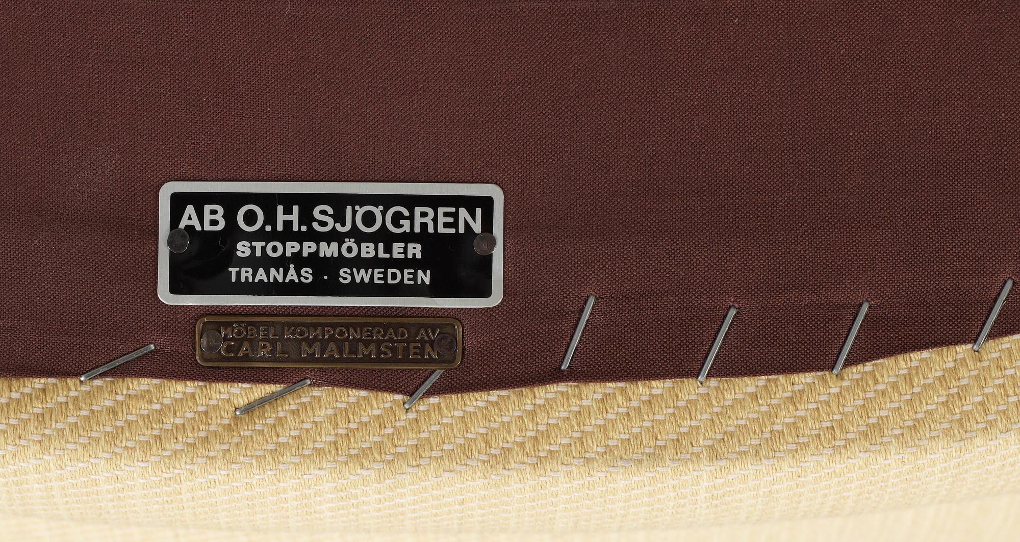 FÅTÖLJ, Carl Malmsten, O.H. Sjögren, Tranås, 1900-talets andra hälft.