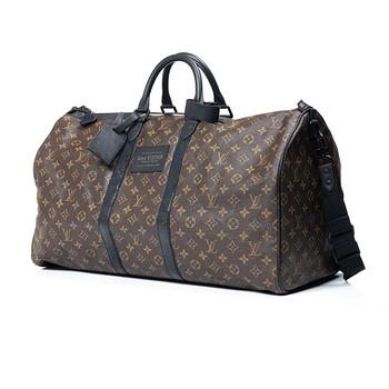 Louis Vuitton, weekender bag, “Macassar Waterproof Keepall 60 Bandoulière”.