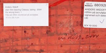 ANDERS WIDOFF, oil on plastic film on acrylic glas signed and dated 2004 on verso.