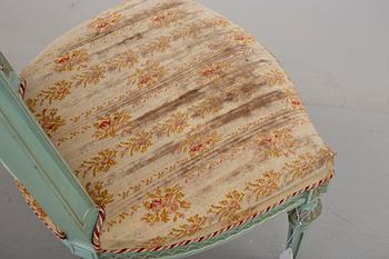 SOFFA och  STOLAR 6 st, gustaviansk stil, 1900-tal.