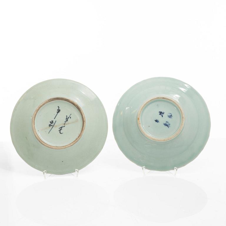 Tallrikar, 10 st, porslin, Kina, 1800-tal.