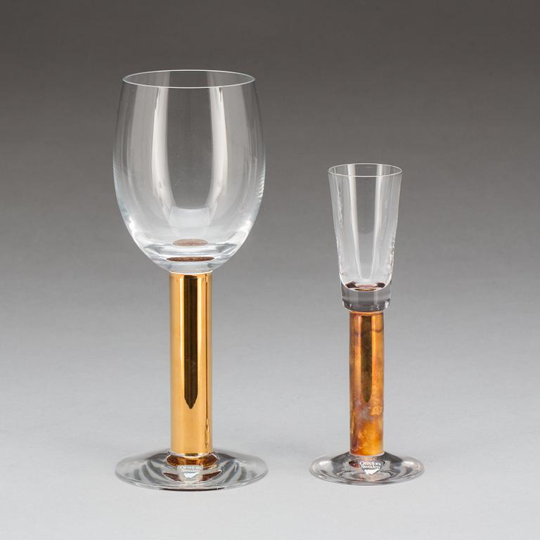 VIN- OCH SNAPSGLAS, 4+4, glas. "Nobel" Gunnar Cyrén, Orrefors.