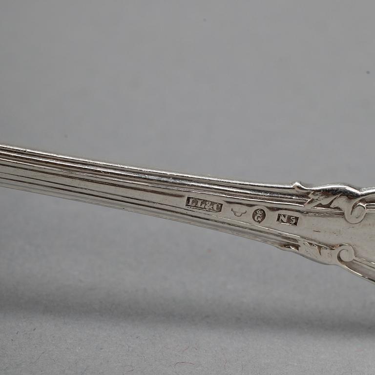 BESTICKSERVIS, silver, 67 delar, ”Greque”, Lars Larson & Co, Göteborg, bland annat 1867. Total vikt ca 4710g.