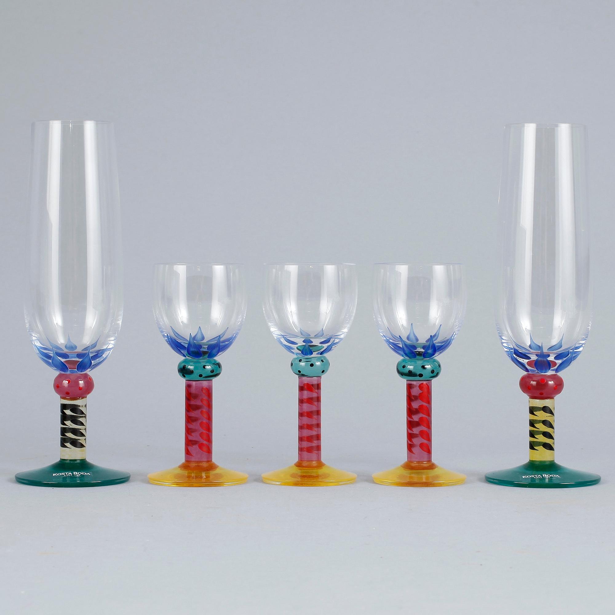 GLAS, 5st, Ken Done, Kosta Boda, signerade.