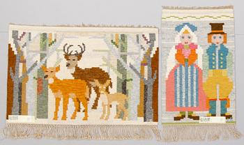 Ingegerd Silow · VÄVNADER, 2 st, Ingegerd Silow. 85 x 55 cm och 115 x 70 cm.