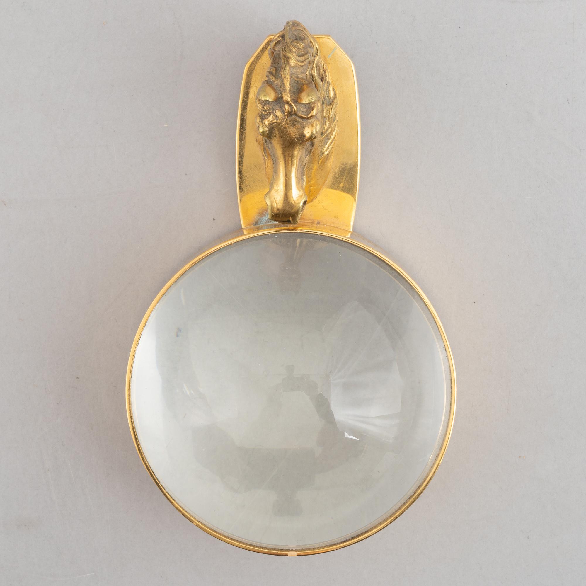 Hermès, magnifying glass/paperweight, "Tête de Cheval", 1960s/70s.