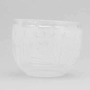 Bengt Edenfalk, a 'Thalatta' glass bowl, Skruf, signed.