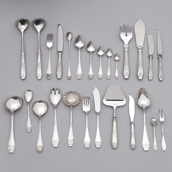 A 131-piece set of 'Suomi' silver cutlery, Suomen Kultaseppä oy/ Kultateollisuus oy, Turku 1927-1991.