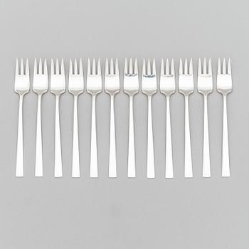 Bertel Gardberg, A 96-piece set of "Birgitta" silver cutlery, marked BG, Hopeatehdas oy, Helsinki 1956-64.