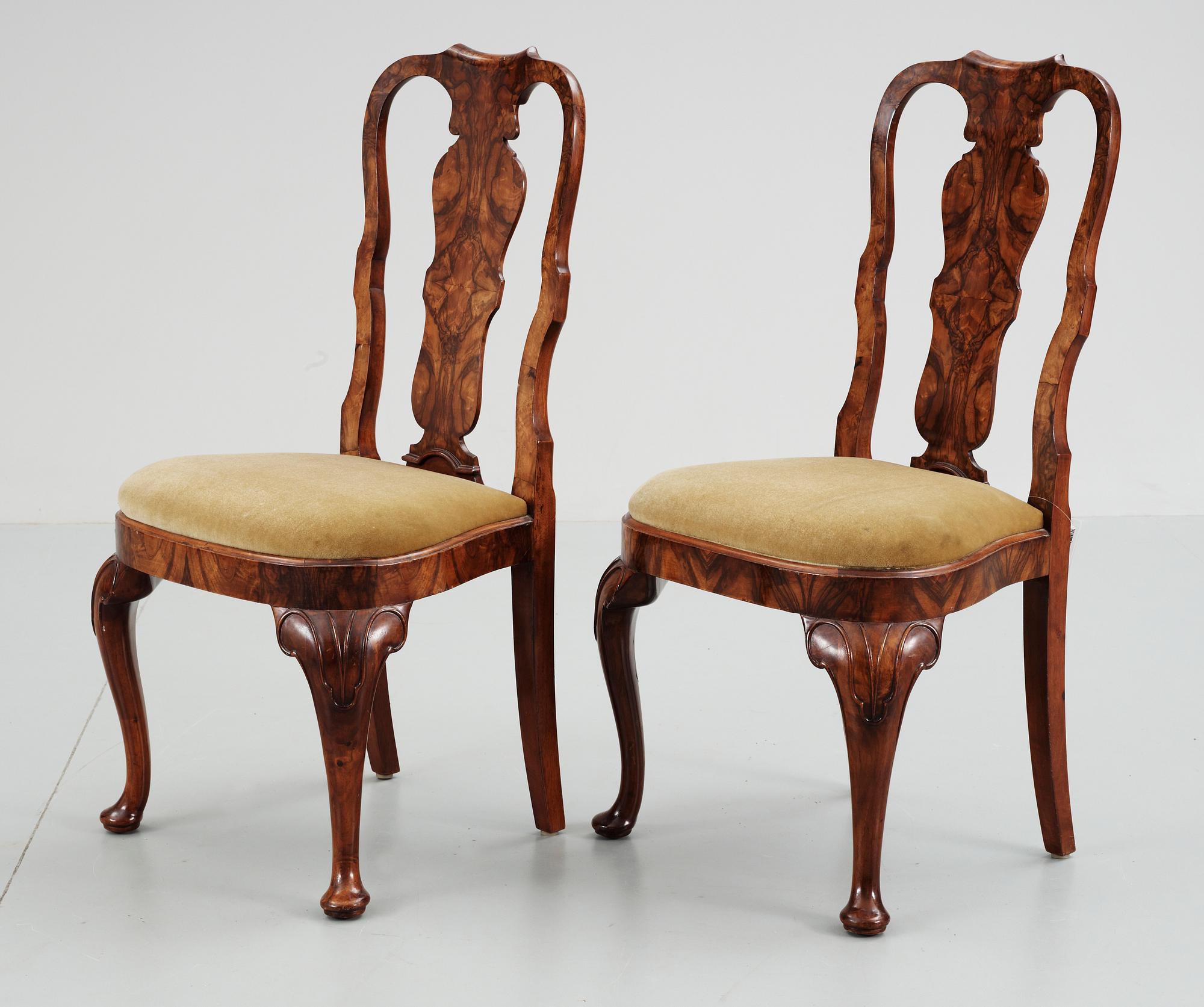 STOLAR, ett par, barockstil, 1800/1900-tal.
