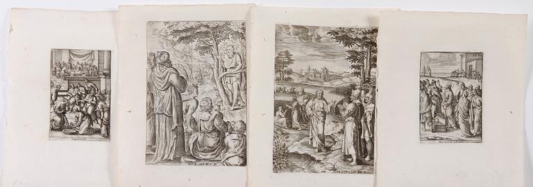 KOPPARSTICK ,33 st, bla efter J. Bourdon, 1700-1800-tal.