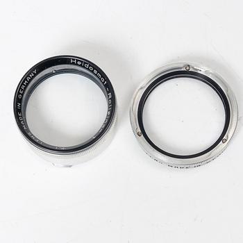 Mellanformatskamera, Rolleiflex, med väska och tillbehör, Franke & Heidecke, 1900-talets mitt, Tyskland.