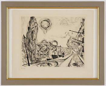 Max Beckmann, "Landschaft mit ballon" from "Gesichter".