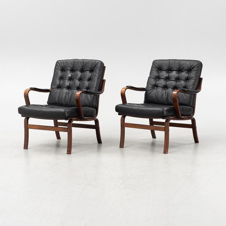 Karmstolar, ett par, Göte Möbler, Nässjö, 1900-talets andra hälft.