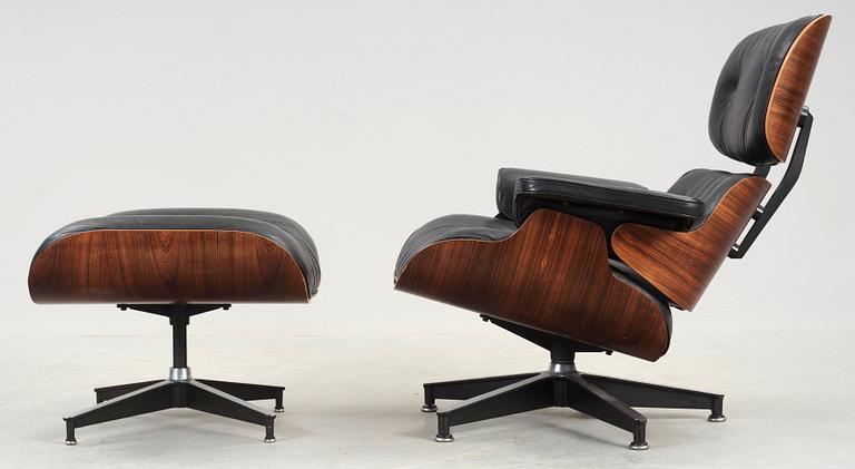 A Charles & Ray Eames 'Lounge chair and ottoman', Herman Miller, USA.