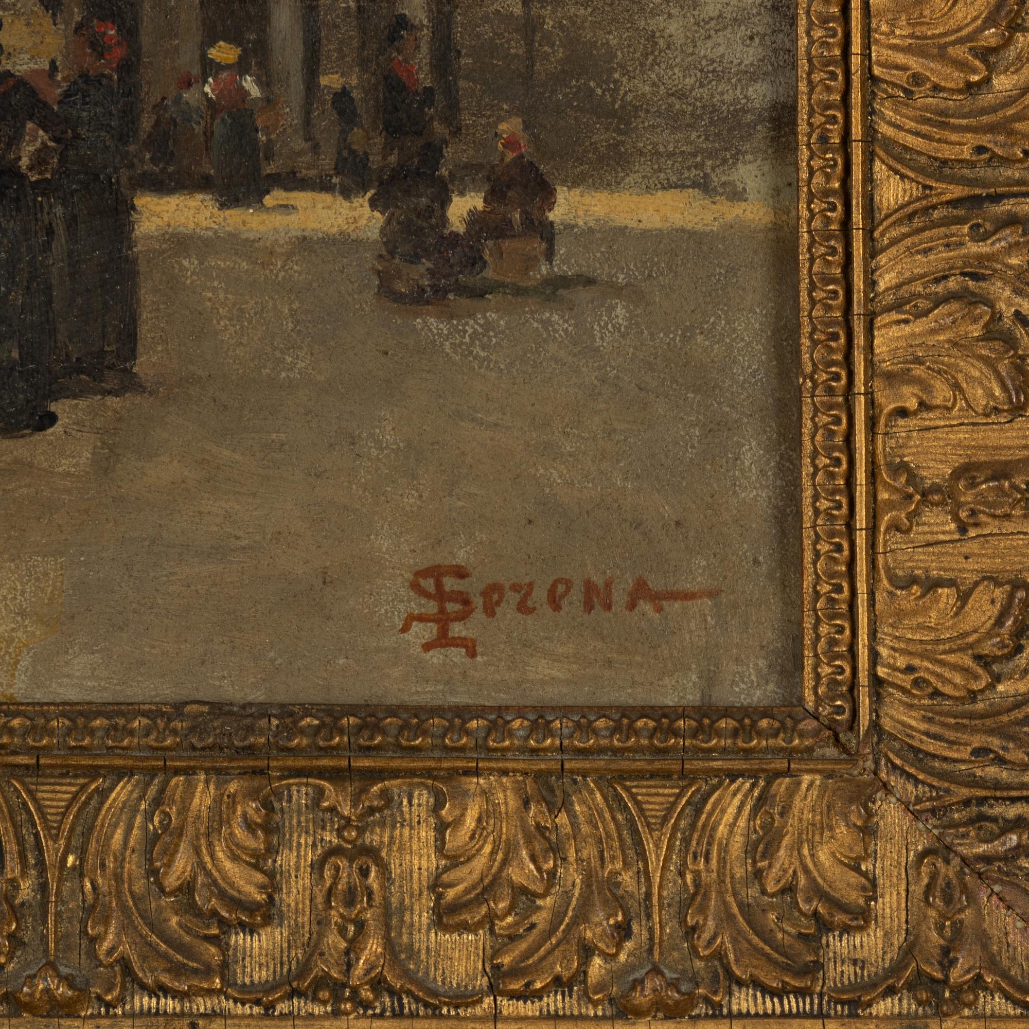 Luigi Serena, oil on paper-panel, signed.