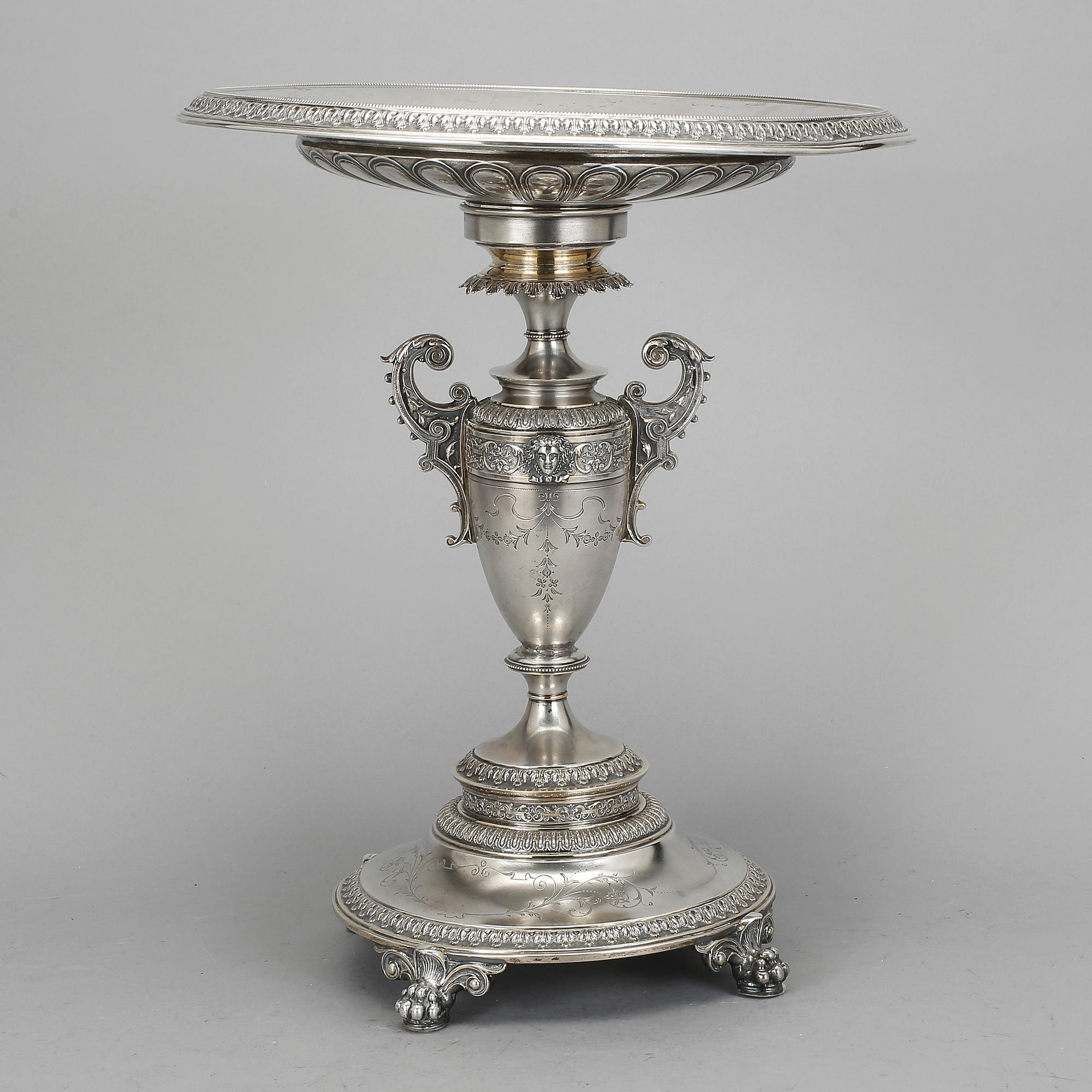 UPPSATSSKÅL, silver, firma Gustav Möllenborg, Stockholm, 1880.