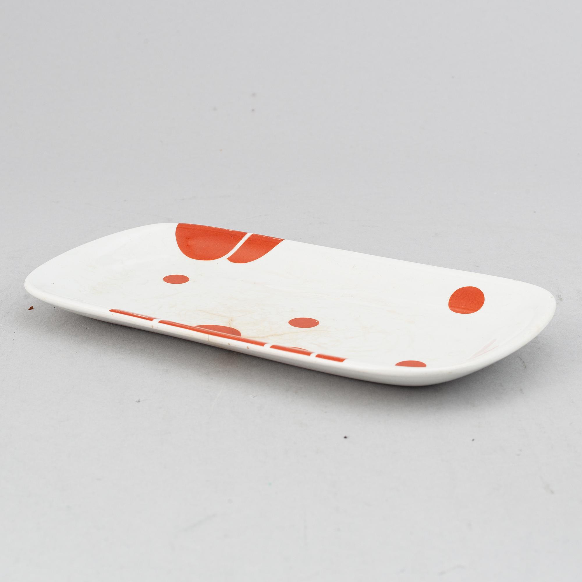 Koloman Moser, two ceramic dishes, Josef Böck, Vienna, Austria, early 20th Century.