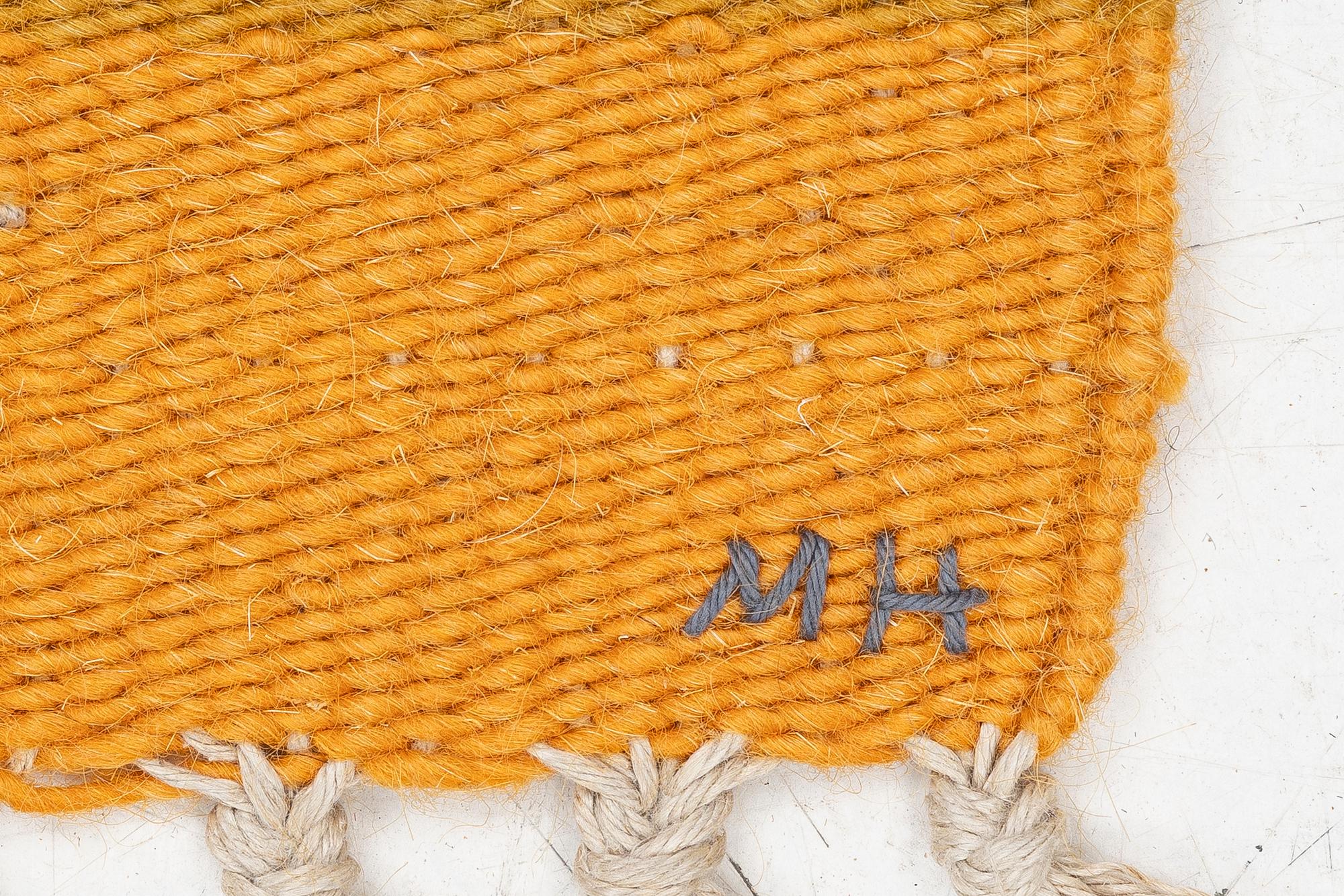 Maria Hillfon, a flat-woven rug, signed MH, c. 164 x 133 cm.