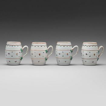 215. A group of four famille rose jugs, Qing dynasty, Qianlong (1736-95).