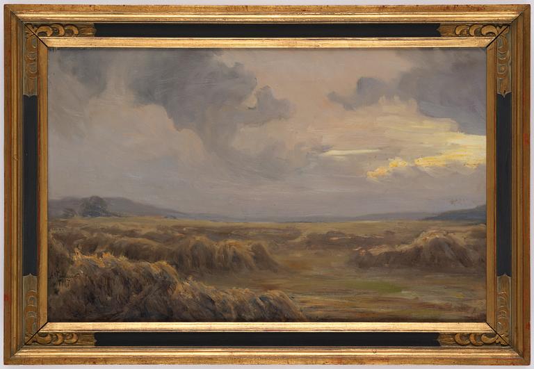 Axel Fahlcrantz, "Hay harvest, evening light, the rain subsides".